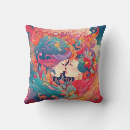 Haar liefde, haar manier | Stijl van lesbische kus Kussen (Achterkant)