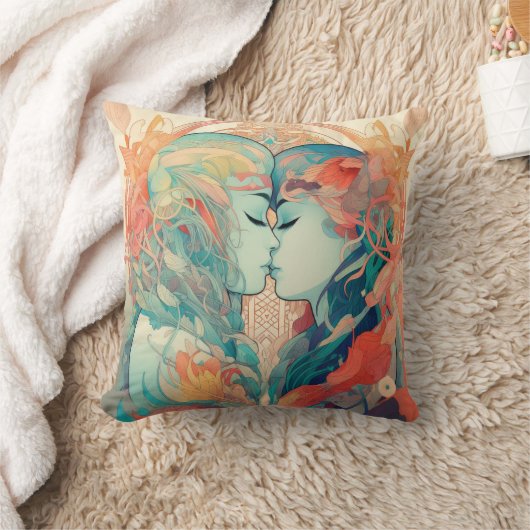 Haar liefde, haar manier | Stijl van lesbische kus Kussen (Deken)