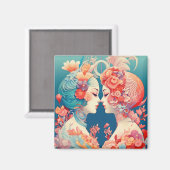 Haar liefde, haar manier | Stijl van lesbische kus Magneet (Voorkant / Achterkant)