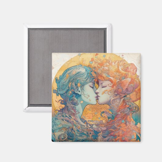 Haar liefde, haar manier | Stijl van lesbische kus Magneet (Voorkant / Achterkant)