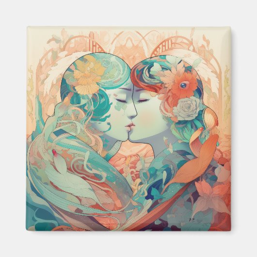 Haar liefde, haar manier | Stijl van lesbische kus Magneet (Voorkant)