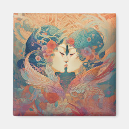 Haar liefde, haar manier | Stijl van lesbische kus Magneet