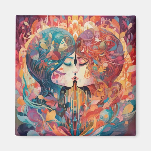 Haar liefde, haar manier | Stijl van lesbische kus Magneet (Voorkant)