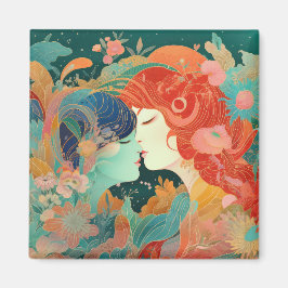 Haar liefde, haar manier | Stijl van lesbische kus Magneet