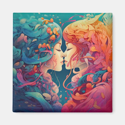 Haar liefde, haar manier | Stijl van lesbische kus Magneet (Voorkant)