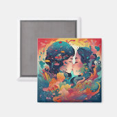 Haar liefde, haar manier | Stijl van lesbische kus Magneet (Voorkant / Achterkant)