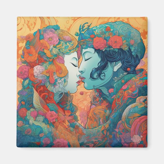 Haar liefde, haar manier | Stijl van lesbische kus Magneet (Voorkant)