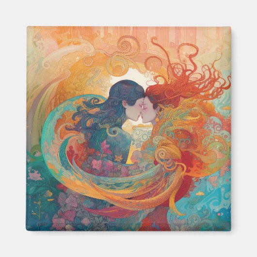 Haar liefde, haar manier | Stijl van lesbische kus Magneet (Voorkant)