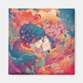 Haar liefde, haar manier | Stijl van lesbische kus Magneet