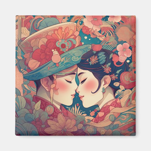 Haar liefde, haar manier | Stijl van lesbische kus Magneet (Voorkant)