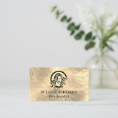 Haar Logo | Gold Metallic achtergrond Visitekaartje (Staand voorkant)