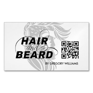 Haar Logo Haar & Baard Q R Code Magnetisch Visitekaartje
