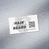 Haar Logo Haar & Baard Q R Code Magnetisch Visitekaartje (Voorbeeld)