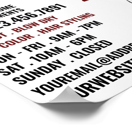 Haar Logo, Haar Stylist, Hair Salon Advert Poster (Hoek)