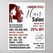 Haar Logo, Haar Stylist, Hair Salon Advert Poster (Voorkant)