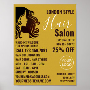 Haar Logo, Haar Stylist, Hair Salon Advert Poster