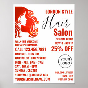 Haar Logo, Haar Stylist, Hair Salon Advert Poster