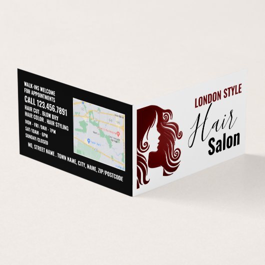Haar Logo, Hair Stylist, Hair Salon Loyalty Card Visitekaartje (Buitenkant)
