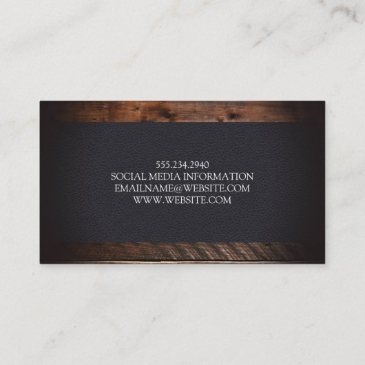 Haar Logo | Lederhout Visitekaartje (Achterkant)