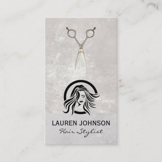 Haar Logo | Salon Scissors Visitekaartje (Voorkant)