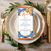 Haar Main Squeeze oranje blauw menukaart