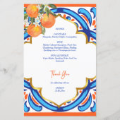 Haar Main Squeeze oranje blauw menukaart (Achterkant)