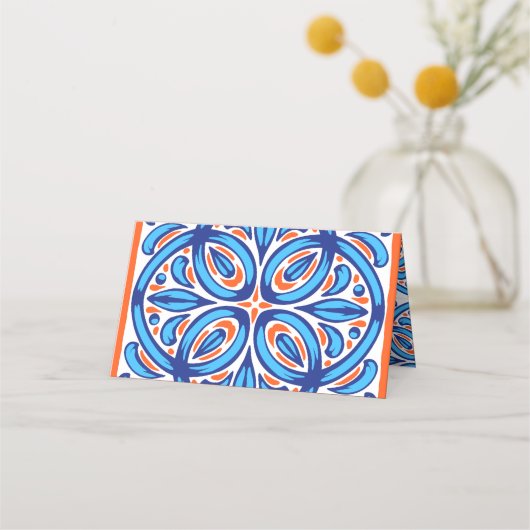 Haar Main Squeeze oranje blauw vrijgezellenfeest Plaatskaartje (Achterkant)