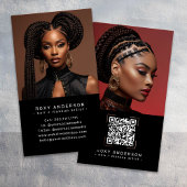 Haar make-up artiest moderne zwarte QR-code Visitekaartje