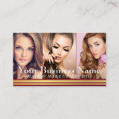 Haar & Make-up Artiesten 4 Foto college Zwart Luxe Visitekaartje (Voorkant)