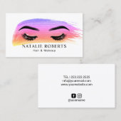 Haar & Make-up Artist Waterverf Brush Stroke Salon Visitekaartje (Voorkant / Achterkant)