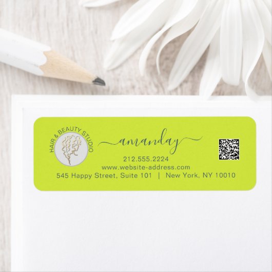 Haar make-up Beauty Studio Lash Gold Logo QR RSVP  Etiket (Insitu)