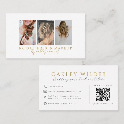 Haar Make-up Foto QR-code Visitekaartje (Voorkant / Achterkant)
