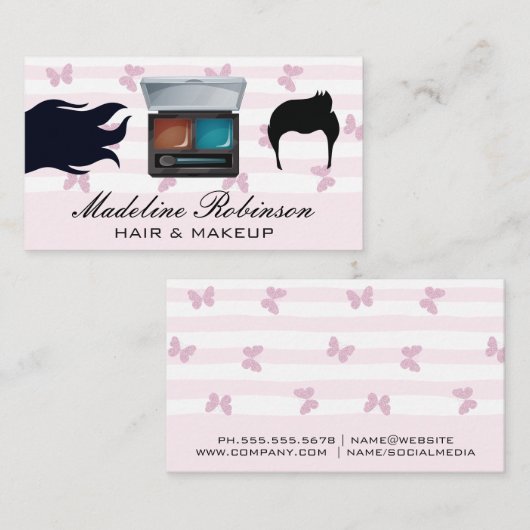 Haar | Make-up Gereedschap Visitekaartje (Voorkant / Achterkant)