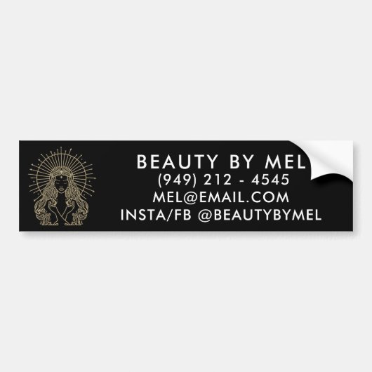 Haar Make-up Nails Salon Celestial Tarot Marketing Bumpersticker (Voorkant)