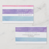 Haar make-up pastel waterverf paarse blauwgroen st visitekaartje (Voorkant / Achterkant)