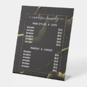 Haar make-up zwarte inkt Abstracte alcohol Fab waa Reclamebord Met Voetstuk (Voorkant)