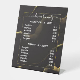 Haar make-up zwarte inkt Abstracte alcohol Fab waa Reclamebord Met Voetstuk