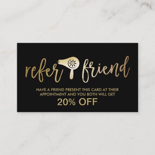 Haar & Makeup Artist Black & Gold Salon Referral (Voorkant)
