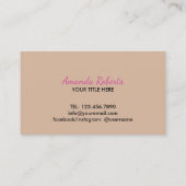 Haar & Makeup Artist Custom Logo Hair Salon Visitekaartje (Achterkant)