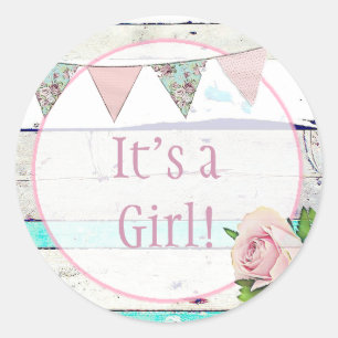 haar meisje, nieuwe baby, geboorteaankondiging, ronde sticker