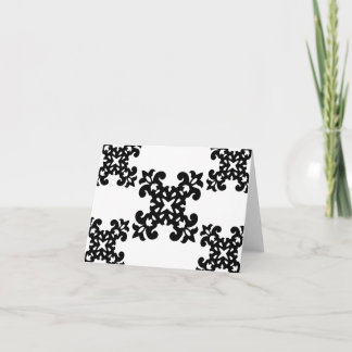 Haar  Meisje Stijl Zwart & Wit Damask Meisjes Kaart