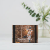 Haar met Visitekaartjes met zwarte kattehoudende f (Staand voorkant)