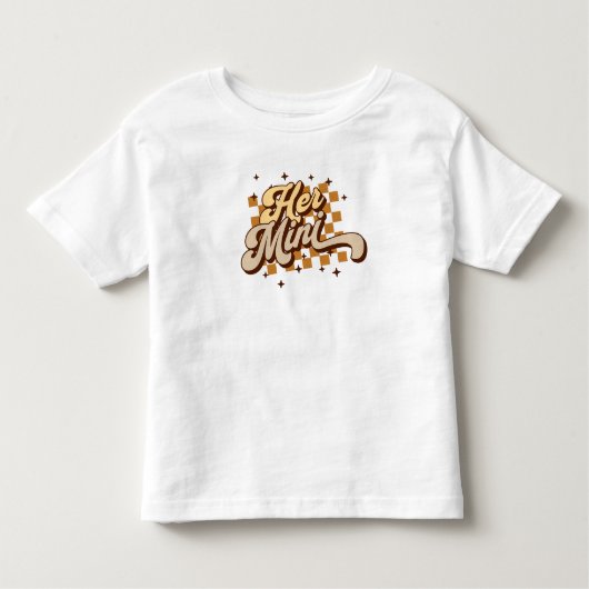 Haar Mini Retro Font  Voel, mama en ik Kinder Shirts (Voorkant)