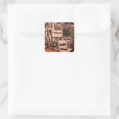 Haar missen vierkante sticker (Tas)