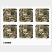 Haar missen vierkante sticker (Vel)