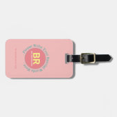 Haar mooie PINK monogram Bagagelabel (Voorkant horizontaal)