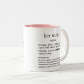 Haar naam dictionary definition Two-Tone koffiekof Tweekleurige Koffiemok (Voorkant rechts)