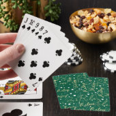 Haar Naam en Initiaal met Harten groen Pokerkaarten (Insitu)