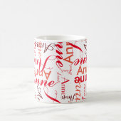 Haar naam gedrukt in rood all-over a Stylish Koffiemok (Center)