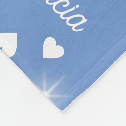 Haar Naam & Harten korenbloem blauw girly Fleece Deken (Hoek)